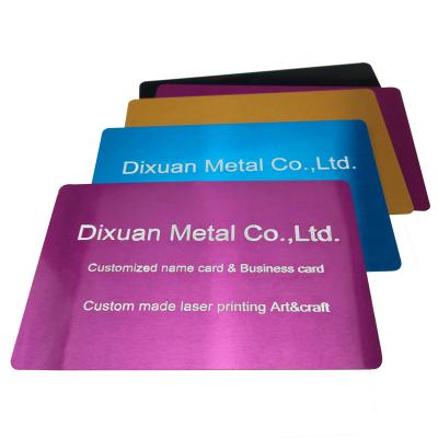 China All Custom Blank Laser Engraved Printing 11 Color To Choose Aluminum Metal Business Card Luxury Business Cards for sale