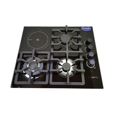 China Household OEM Family Kitchen Use 590*510*120mm Stainless Steel Gas Cooker 3 Griddle Gas Electric Hob 1 for sale