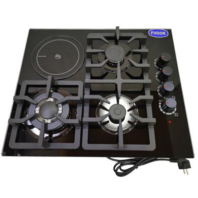 China Household OEM Family Kitchen Use 590*510*120mm 1 Tempered Glass 3 Gas Cooker Hot Plate Gas Electric Hob 1 for sale