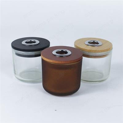 China Non Refillable Custom Round Diffuser Solid Wood Cap For Glass Jar / Bottle for sale