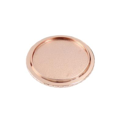 China Non spill luxury rose gold lid metal zinc alloy lid for glass jar metal zinc alloy lid with engraved logo for volume for sale