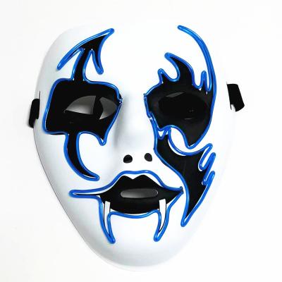 China Eco - Friendly Ghost Fish Mouth EL LED Halloween White Luminous Mask for sale