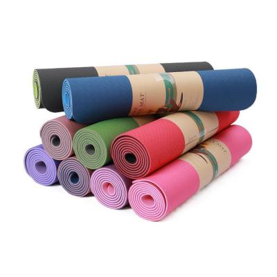 China Durable Custom Print Exercise Double Color Thick Gymnastics Band Yoga Mat for sale