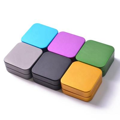 China Hot Selling Smoking Smoke Herb Weed Grinders Paper Rolling Accessories Square Double-Layer Aluminum Alloy for sale