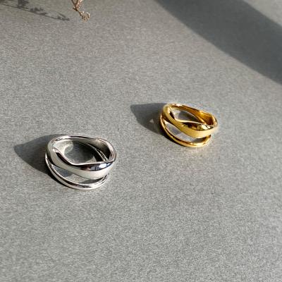 China 2021 Stainless Steel Environmental Friendly Irregular Jewelry Women Simple Design Handcrafted Grip Ring for sale