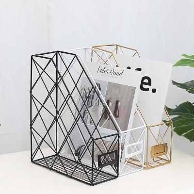 China Wholesale Metal Mesh Grid Paper File Storage Rack Letter Rack Folder Office Desk Organizer Double Layer Mordern Supplies and Stationery Wholesale for sale