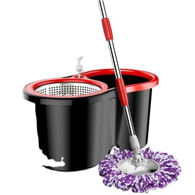 China Hot sale viable promotion 360 degree rotating twist magic broom with double bucket for cleaning for sale