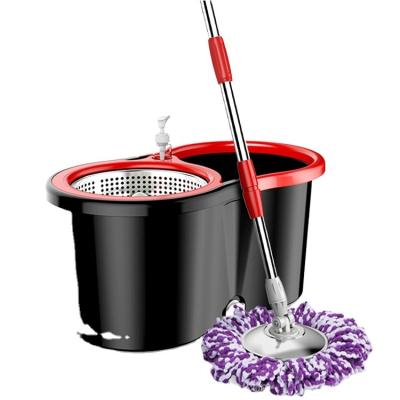 China Environmentally Friendly Korean Rotating Rotating Broom Mop And Bucket Cleaning Set for sale