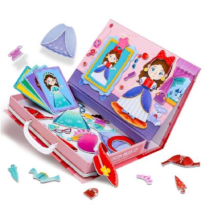 China Not only for exquisite puzzle game education toy girl's first princess dress up game early education magnetic puzzle for sale