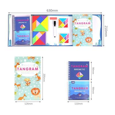 China Not only for puzzle game but also for drawing board. 2021 Hot Selling Tangram 3D Jigsaw Puzzle Colorful Tangram Magnetic Tangram for sale