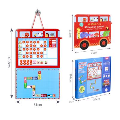 China 3 In 1 Responsibility Kids Reward Chart Bus Train Hanging Magnetic Reward Chart Board for sale