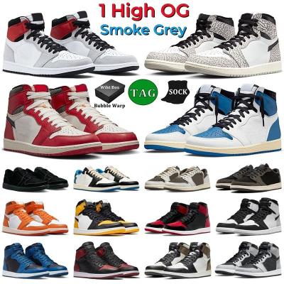 China Damping With High 1s Womens High Top Phantom Black White Cement Chicago Black Box 1 Basketball Shoes Men Lost And Found Reverse for sale