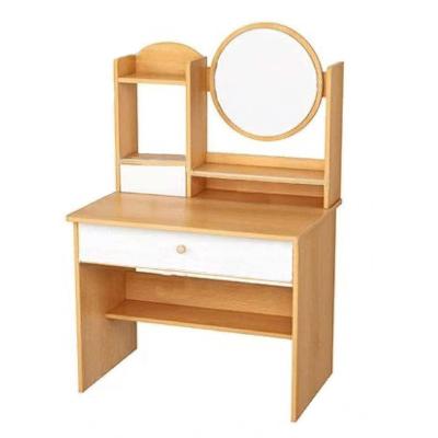 China Natural Extendable Dresser Vanity Storage Dresser Table Mirror Holder Stool Chair Included (Nural) for sale