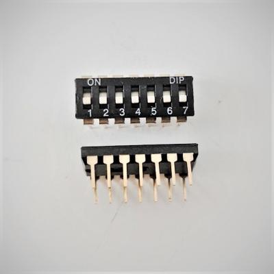 China 2.54mm IC Type Slide DIP Switch ON OFF SPST 1 - 12 Pole Packed In Tube Switch ON OFF SPST 1 - 12 Pole for sale