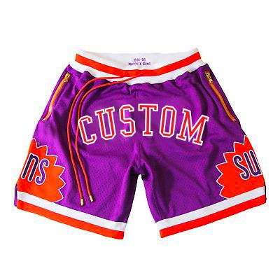 China Custom Hip Hop Antibacterial Double Color Dot Vintage Twill Applique Embroidery Mesh 90s Team Fair Wear Basketball Shorts Zipper Pockets for sale