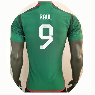 China 2022 Men National Green White Breathable Elastic Smooth Team Wear Uniform Football Soccer Jerseys New Soccer Jerseys Mexico Player Version for sale