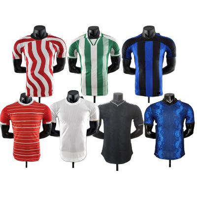 China Soft Breathable Elastic Custom Mesh Retro Printed Soccer Uniform Good Quality Best Team Wears Football Jersey for sale