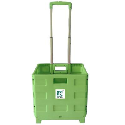 China DEAOTEK Factory Easy To Carry Plastic Collapsible Shopping Cart for sale