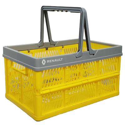 China 1) Supermarket 2)400*265*210mm shops laundry basket go out to buy basket shopping foldable plastic basket for car storage for sale