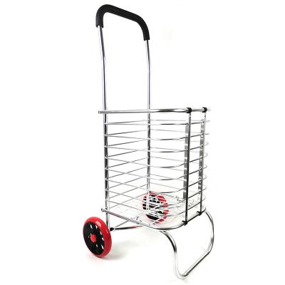 China Wholesale Folding 2 Big Wheels Grocery Trolley Bag Trolley Hand Shopping Trolley Aluminum Trolley for sale