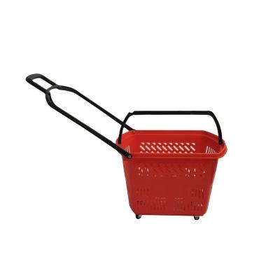 China Plastic Shopping Goods Shopping Trolley For Handicapped / Rolling Shopping Basket for sale