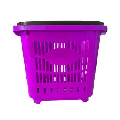 China China eco-friendly supermarket trolley plastic unfoldable shopping rolling shopping cart with wheel for sale