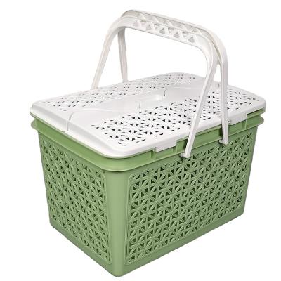 China Storge Sustainable Basket Plastic Basket PP Basket With Multifunctional Handle for sale