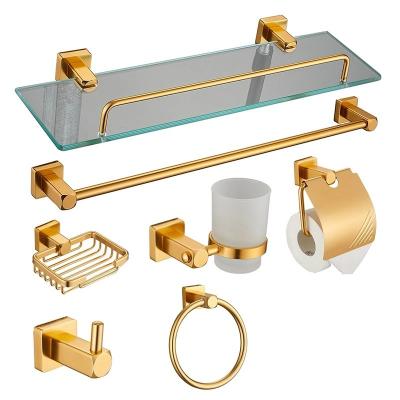 China Stainless Steel Bathroom Accessories Set with Perforated Installation and Seven Pieces for sale