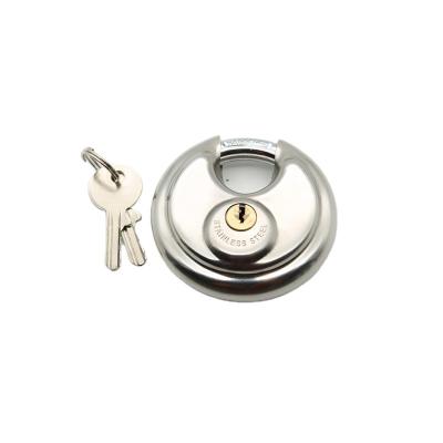 China Disc Padlock 70MM Disc Padlock Stainless Steel 203/304 Big Steel Hardened Round Lock for sale