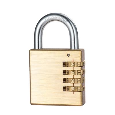 China Chrome Plated Lock Core 50MM Digit 4 Ultra Safe And Convenient Brass Combination Padlock Luggage Lock for sale