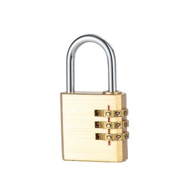 China Chrome Plated Lock Core 30MM Digit 3 Ultra Safe And Convenient Brass Combination Padlock Luggage Lock for sale