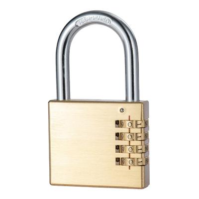 China Chrome Plated Lock Core 60MM 4 Dight Ultra Safe And Convenient Brass Combination Padlock Luggage Lock for sale