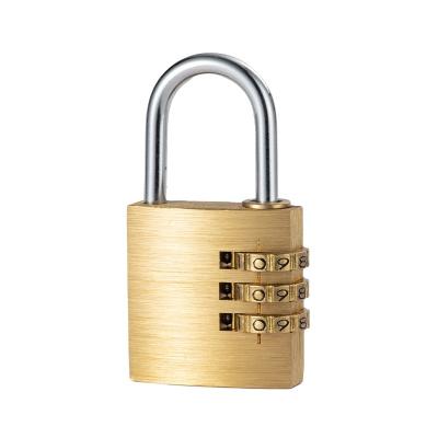 China Chrome Plated Lock Core 30MM Digit 3 Ultra Safe And Convenient Brass Combination Padlock Luggage Lock for sale