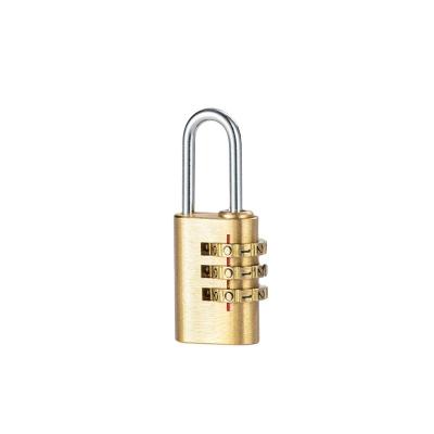 China Chrome Plated Lock Core 21MM Digit 3 Ultra Safe And Convenient Brass Combination Padlock Luggage Lock for sale