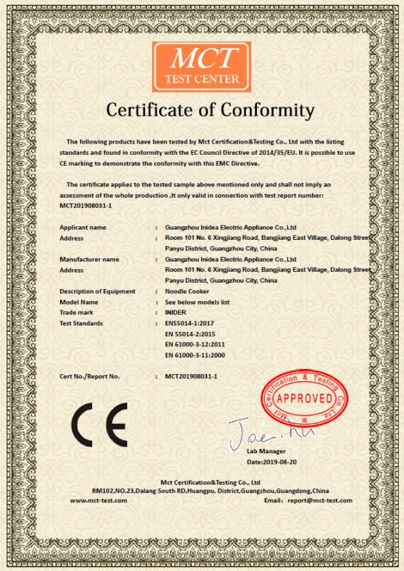 CE - Guangzhou Inidea Electric Appliance Co., Ltd.