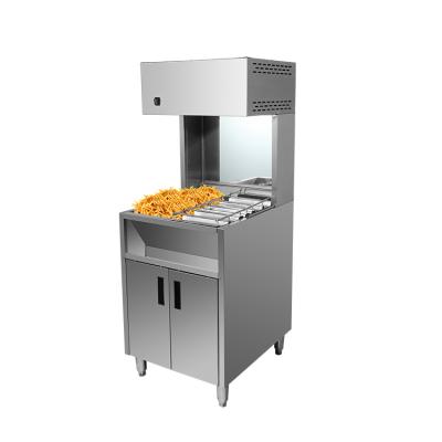 China 600*700*1560mm Fried Chicken Food Display Warmers Chip Workstation French Fries Display for sale