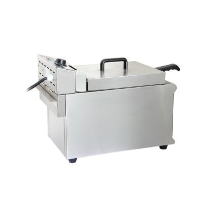 China food & Beverage Factory 1 Tank Electric Potato Chips Deep Fryer Machine Price for sale