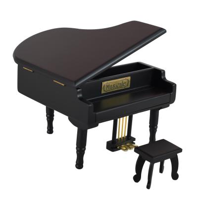 China New Fashional Style Home Furnishing Ornaments Piano Shape Music Box Wood for sale