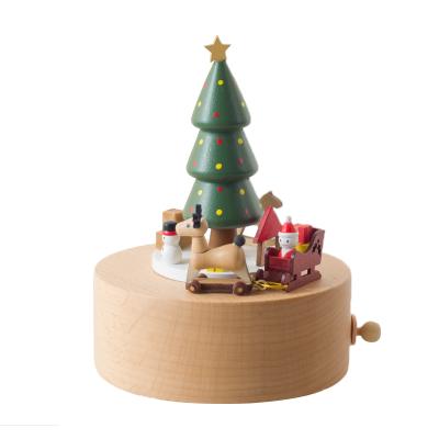 China 2020 Bithday Gifts New Arrival Custom Wooden Christmas Tree Music Box For Friends Gift for sale