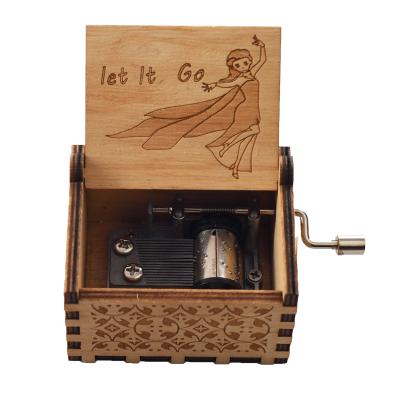 China Fashional Let It Go Operate Hand Crank Music Box Home Decoration for Kids Happy Birthday Music Box for sale