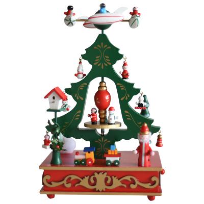 China Rectangle Christmas Tree Airplane Cogs Eco - Friendly Music Box for sale