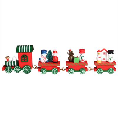 China Europe 2020 New Children's Toy Train Mini Wooden Train Sets Christmas Decoration Ornament For Home Decoration for sale