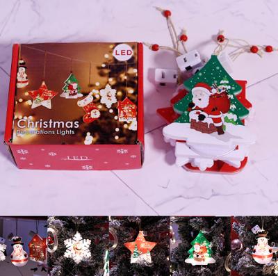 China Wholesale Fashionable Santa Claus Christmas Hanging Lights For Shop Home Window LED Colored Lamp Decoration for sale