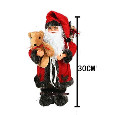 China 2021 New Wholesale 30cm Fabric Santa Claus Doll For Christmas Decoration Supplies for sale