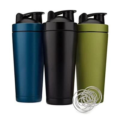 China Luxury Wholesale Gym Equipment 750ml Shaker Cups Custom Dameida Logo 26oz Insulated Stainless Steel Double Wall Shaker Vacuum Cup for sale