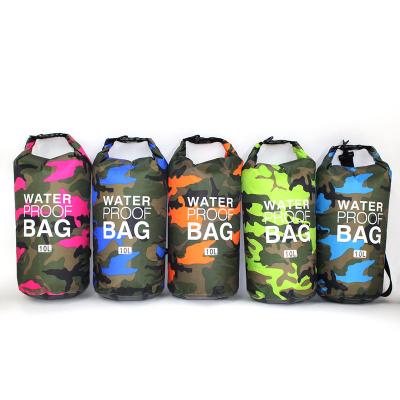 China Custom CR Logo Ipx 6 Sport Waterproof Floating Camouflage Large Capacity Waterproof Rolltop Swimming Dry Bag Backpack With Adjustable Strap for sale