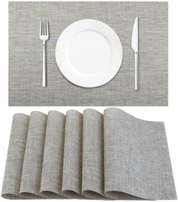 China 2022 Sustainable CR Place Mat Set of 6, Vinyl Place Mat, Heat Resistant Stain Resistant Washable PVC Table Mats for sale