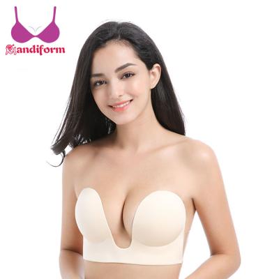 China Backless Bra Invisible Back Underwear And Antibacterial And Strapless Amazing Women's Bras Beige Plunge Large for sale