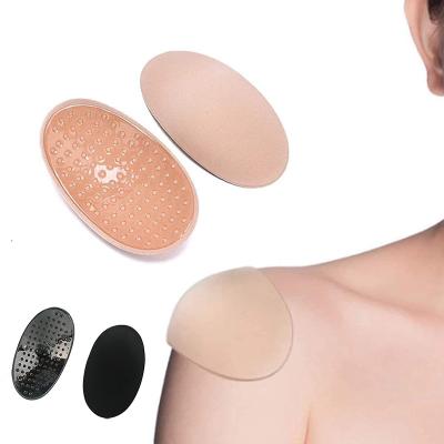 China Custom slf-adhesive silicone underwear sponge pads anti-slip invisible epaulette for sale