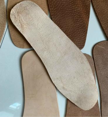 China Vegetable tanned cow grain leather for shoes insole for sale